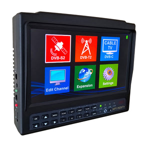 KPT-702S/T+ 7” IPS Portable Combo Satellite Finder (S2+T2+C) with Spectrum Analysis &amp; HD &amp; CCTV Monitor