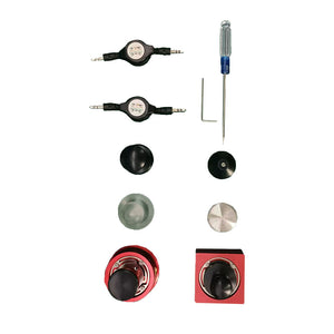 Red GUOHETEC Stamp-shaped Morse Key Telegraph Key Set Comes with Solid Wood Gift Box &amp; Key Caps