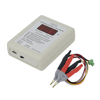 YMC01 Portable Handheld DC Ohm Meter Low Resistance Tester with 4-Wire Testing Big Clip (Range 2R)