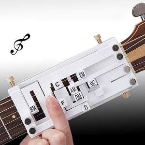Guitar Chord Trainer Tool Guitar Chord Presser (White) Designed for Beginners &amp; Fits 38-42" Guitars