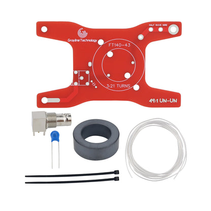 49:1 UN-UN Balun Kit DIY Unassembled Shortwave Feed Antenna Mini Portable FT140-43 Magnetic Ring 50W Four Band EFHW