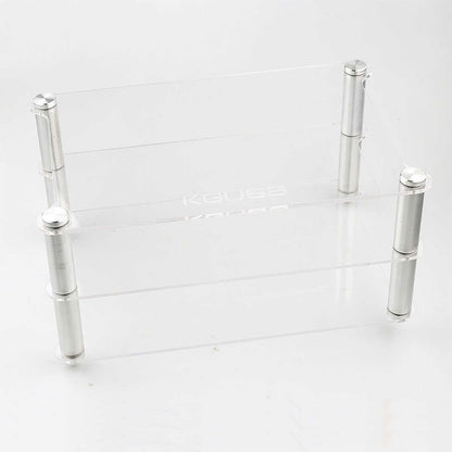 KGUSS 2-Tier Audio Equipment Stand Speaker Stand (Transparent) for DAC Power Amp and Headphone Amp