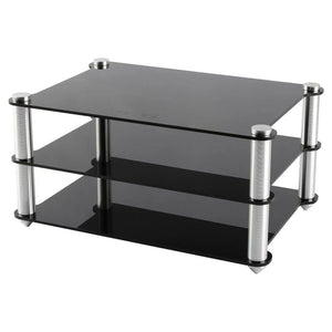 KGUSS 2-Tier Audio Equipment Stand Speaker Stand (Black) for DAC Power Amp and Headphone Amplifier