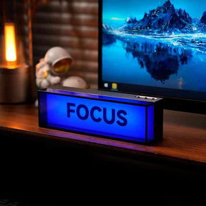 3.6W 6500K LED Lamp Sign Ambient Light Desktop Ornament Gift (FOCUS-Blue Shade) for Family Friends