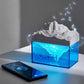 1.6W Glacier Bedside Night Light Aroma Diffuser Bluetooth Speaker (Blue) Supports Stepless Dimming