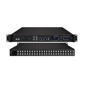 3394C-V3 24-IN-1 Mux Scrambling QAM Modulator 24 Port Tuner DVBS2 Input to IP and RF Output with Scrambling 16 Carriers