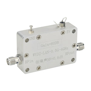 0.5-4GHz LNA 60dB High Gain 50ohms Low Noise Amplifier with SMA Female Connector for GPS/Beidou/GLNSS Amplifier
