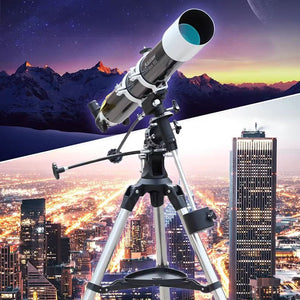 Deluxe 80EQ Astronomical Telescope 80mm/3.15&quot; Refractor Telescope w/ EQ2 Equatorial Mount for Celestron