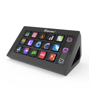 MiraBox MBOX 293S Stream Deck Visual Keyboard (Black) w/ 15 LCD Keys &amp; LCD Window for Live Streaming