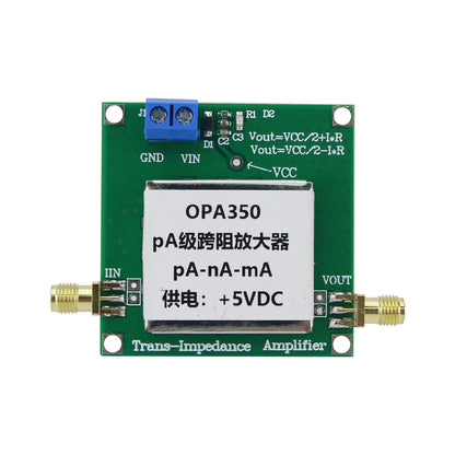 pA Level IV Transimpedance Amplifier OPA350 TIA Weak Current Measurement 1M Signal Bandwidth Current