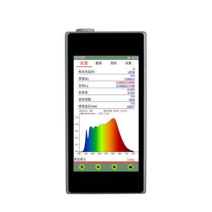 HA350C 380-780nm Handheld Spectral Color Illuminometer LED Lux Spectrometer with 5.0-inch IPS LCD Touch Screen