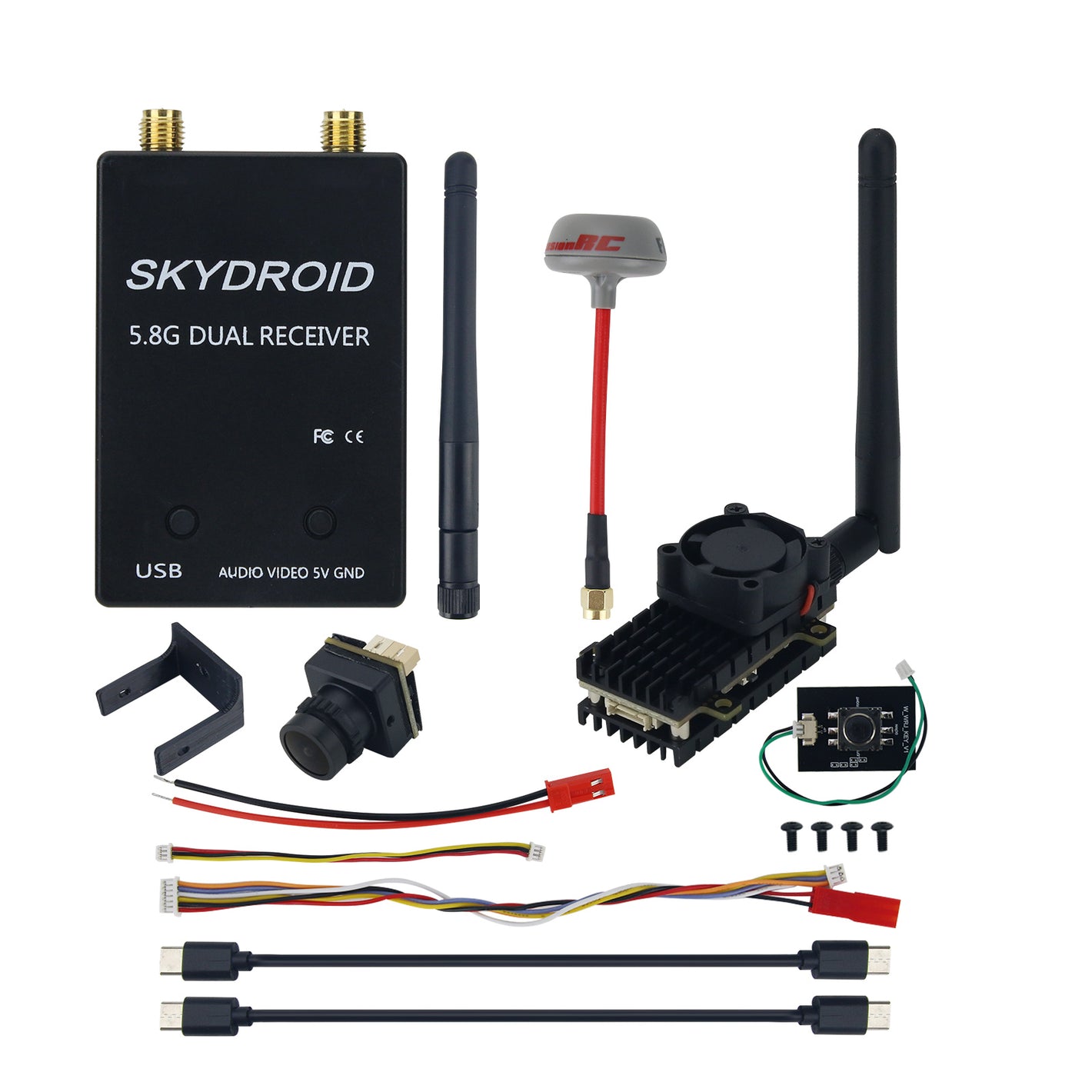 SKYDROID 5.8G 2000mW Wireless Video Transmission System FPV TX RX Cellphone Dual-Antenna Receiver