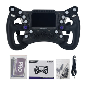 CONSPIT 290GP 290mm/11.4&quot; Formula Racing Wheel Steering Wheel with Carbon Fiber Panel &amp; 4.3&quot; LCD
