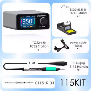 GEEBOON TC22 240W Solder Station Soldering Station + T115 Handle + C115-K Soldering Iron Tip 30W MAX