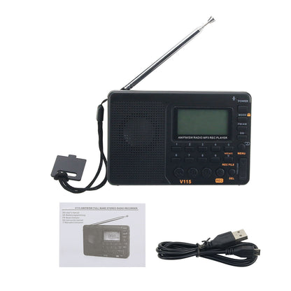 Retekess V-115 Radio FM/AM/SW Multiband Radio Receiver REC Recorder MP3 Player with Sleep Timer