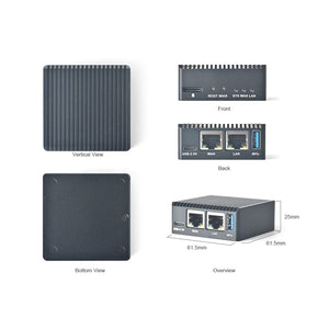 NanoPi R3S Combo Mini Router with Metal Case RK3566 &amp; Two Ethernet Ports (2GB RAM + 0GB eMMC)