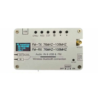 HamGeek Vehicle Bluetooth Stereo FM Transmitter 100-500 Meters 76MHz-108MHz Transmitting with OLED Screen