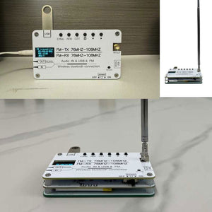 HamGeek Vehicle Bluetooth Stereo FM Transmitter 100-500 Meters 76MHz-108MHz Transmitting with OLED Screen