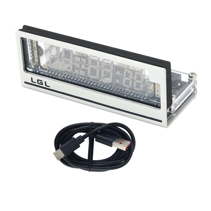 VCK0658AL VFD Clock Vacuum Fluorescent Display WiFi Clock USB Power Supply with Frosted Aluminum and Acrylic Shell