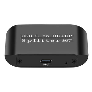 NK-E60 Portable Type-C to DP and HDMI-compatible Splitter 4K 60Hz/1080P 60Hz Support for MST/SST