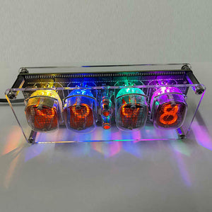 EI427 | QS27 4-Bit Glow Tube Clock Plug-in Type Nixie Tube Clock Base with Mini Speaker and WiFi Function