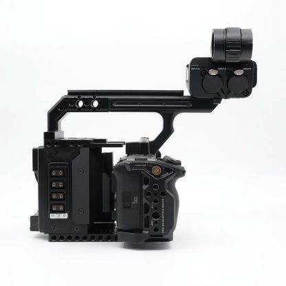 New FusionRig Camera Cage Expansion Module Cineback Support Voltage Display with XLR Handle Unit for Sony FX3/FX30 Cameras