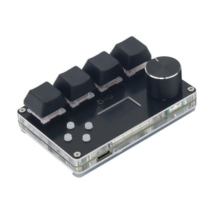 Black 4-Key O3C++ OSU Rapid Trigger Custom Keyboard Hall Magnetic Axis Gaming Keyboard with 0.96-inch IPS Screen