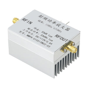 10MHz-670MHz 2W Wideband RF Power Amplifier with Heat Dissipation Module for HF FM VHF UHF Modulation Transmission