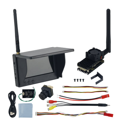 5.8G 2000mW Wireless Video Transmission System FPV TX RX Set with 4.3 Inch IPS Receiving Screen