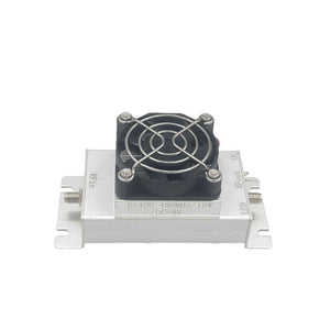 400MHz-450MHz 10W RF Power Amplifier RF Power Amp with 48dB Gain Heat Sink and Cooling Fan