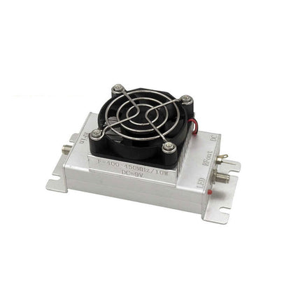 400MHz-450MHz 10W RF Power Amplifier RF Power Amp with 48dB Gain Heat Sink and Cooling Fan