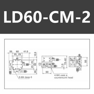 LD60-CM-2 XYZ Axis Three-dimensional Trimming Platform High Precision Manual Sliding Table Horizontal Lifting