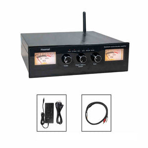 Heareal G4 Bluetooth Power Amplifier HiFi Stereo Double VU Meter Amplifier with Power Adapter and 3.5mm to 2xRCA Adapter Cable