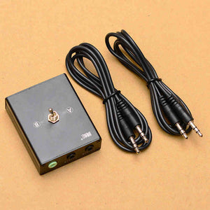 High Quality Lossless 3.5MM 2-IN 1-OUT/1-IN 2-OUT Audio Converter Headphone Speaker Switch with Two 3.5MM Audio Cables