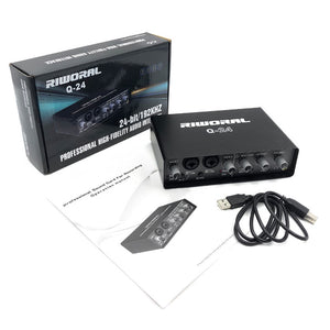 RIWORAL Q-24 Professional High-Fidelity Audio Interface 24bit/192KHz Q24 Small External Sound Card