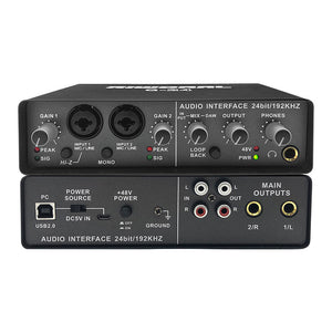 RIWORAL Q-24 Professional High-Fidelity Audio Interface 24bit/192KHz Q24 Small External Sound Card