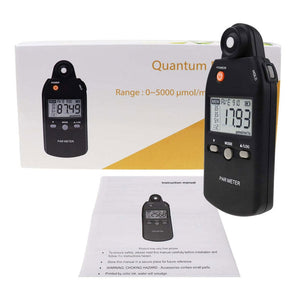 Portable Handheld 0-5000umol/m2/sec PAR Meter Photosynthetic Radiometer PPFD Quantum Sensor Lux Meter