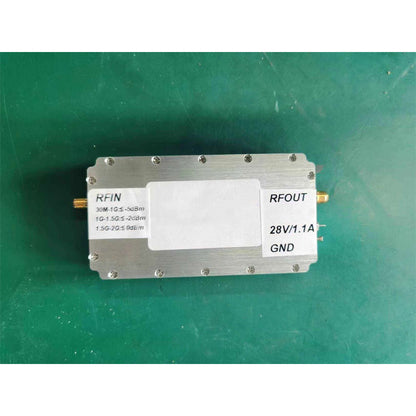 30M-2000M 8-10W Broadband RF Power Amplifier RF Power Amp with 40dB~42dB Gain for UAV Drones