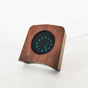 Black Walnut Version Creative Fluorescent Screen VFD Pointer Clock WiFi Bluetooth Retro Clock Type-C Charging