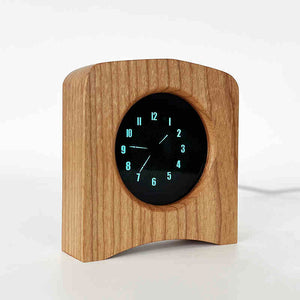 Cherrywood Version Creative Fluorescent Screen VFD Pointer Clock WiFi Bluetooth Retro Clock Type-C Charging
