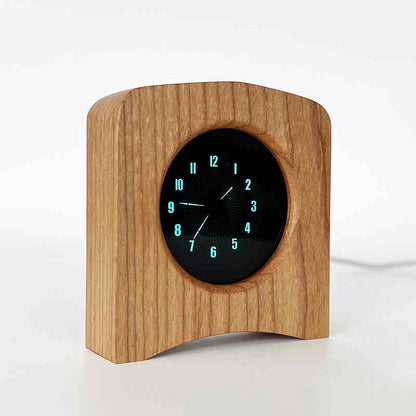 Cherrywood Version Creative Fluorescent Screen VFD Pointer Clock WiFi Bluetooth Retro Clock Type-C Charging
