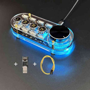 4-Port USB Hub w/ USB2.0 Ports + 4-Key Keyboard + 1 Volume Knob (Power on/off &amp; Number Keycaps)