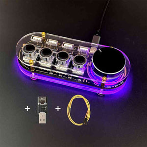 4-Port USB Hub w/ USB2.0 Ports + 4-Key Keyboard + 1 Volume Knob (Power on/off &amp; Black Keycaps)