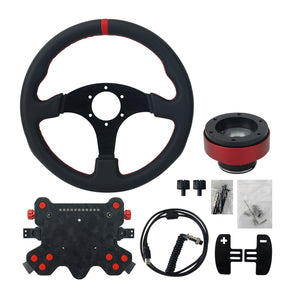 Simplayer Steering Wheel Kit with 13&quot; Steering Wheel Rim + Quick Release + QUFEI H1-K Sim Racing Hub