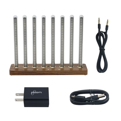 8W30 Professional Walnut Wooden Spectrum Display Light RGB LED Pseudo Glow Tube Music Rhythm Light