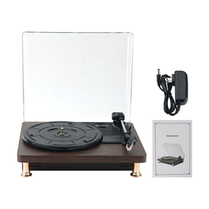 3-Speed Turntable Bluetooth Vinyl Record Player LP Record Player with Speakers and Dust-Proof Cover