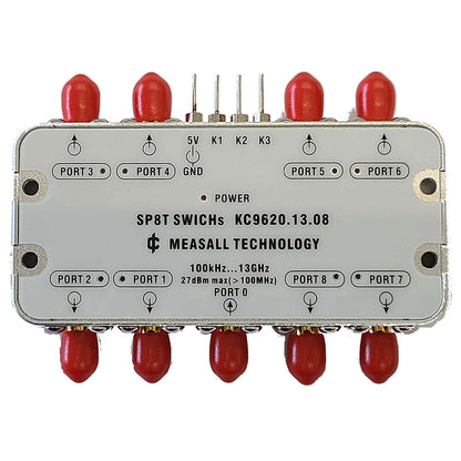 KC9620 SP8T Switch RF Multiplexer 8-way Electronic Switch LF~8GHz Microwave Switch w/ Indicator Lights