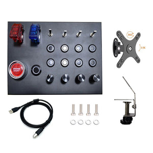 Multifunctional Central Control Box with 45mm Clamper PC Racing Game Simulator Control for Fanatec Thrustmaster Logitech