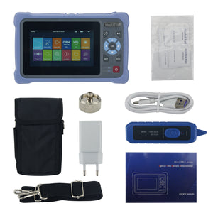 AUA800A APC Port Multifunctional Mini OTDR Optical Time Domain Reflectometer 100KM 4.3-inch Touch Screen