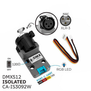 M5Stack DMX Unit DMX-512 Data Transmission Integrated CA-IS3092W Isolation-type Semi-duplex RS-485 Transceiver for Light Control